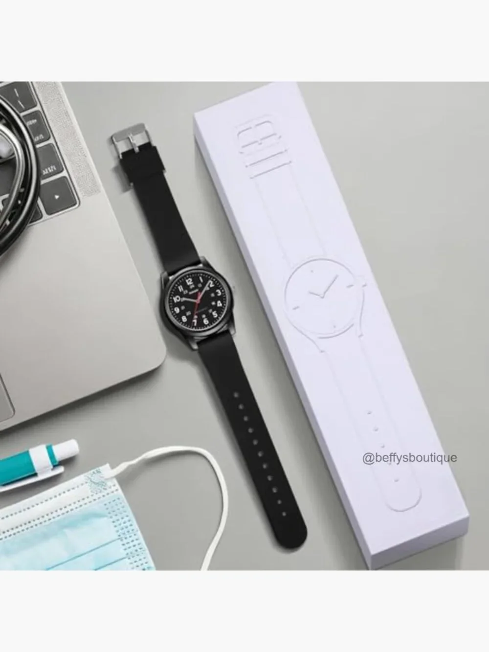 Military 24 Hour Easy Read Analog Quartz Wristwatch Silicone Strap 30M